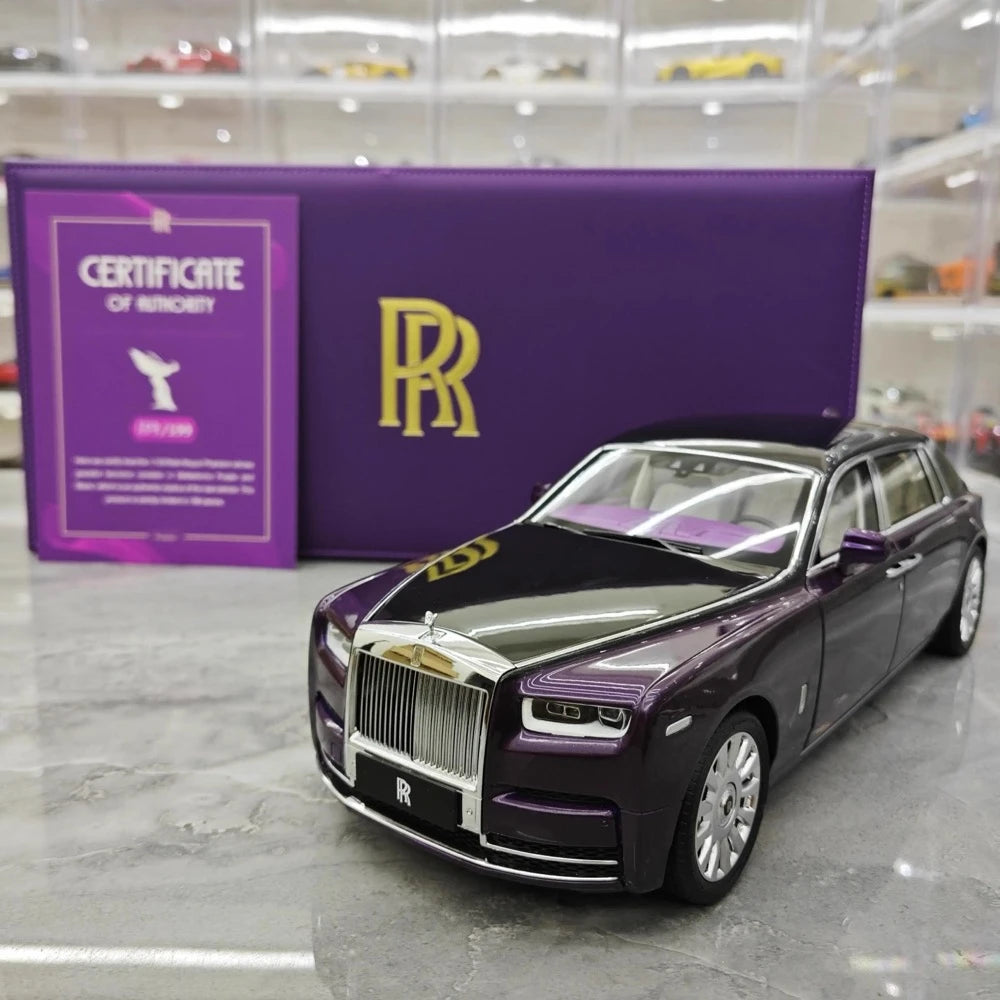 [OEM] 1:18 Rolls-Royce 2017 Phantom VIII EWB Purple & Black Model Car Die-Cast
