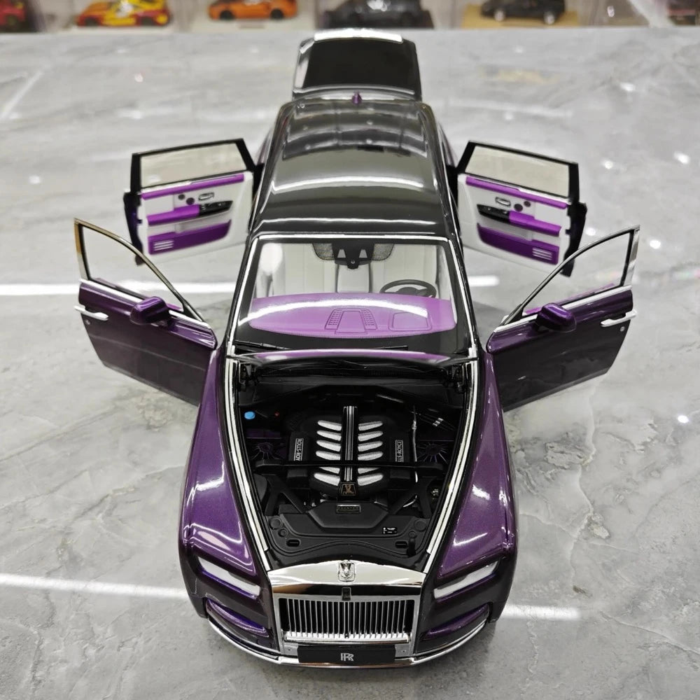 [OEM] 1:18 Rolls-Royce 2017 Phantom VIII EWB Purple & Black Model Car Die-Cast