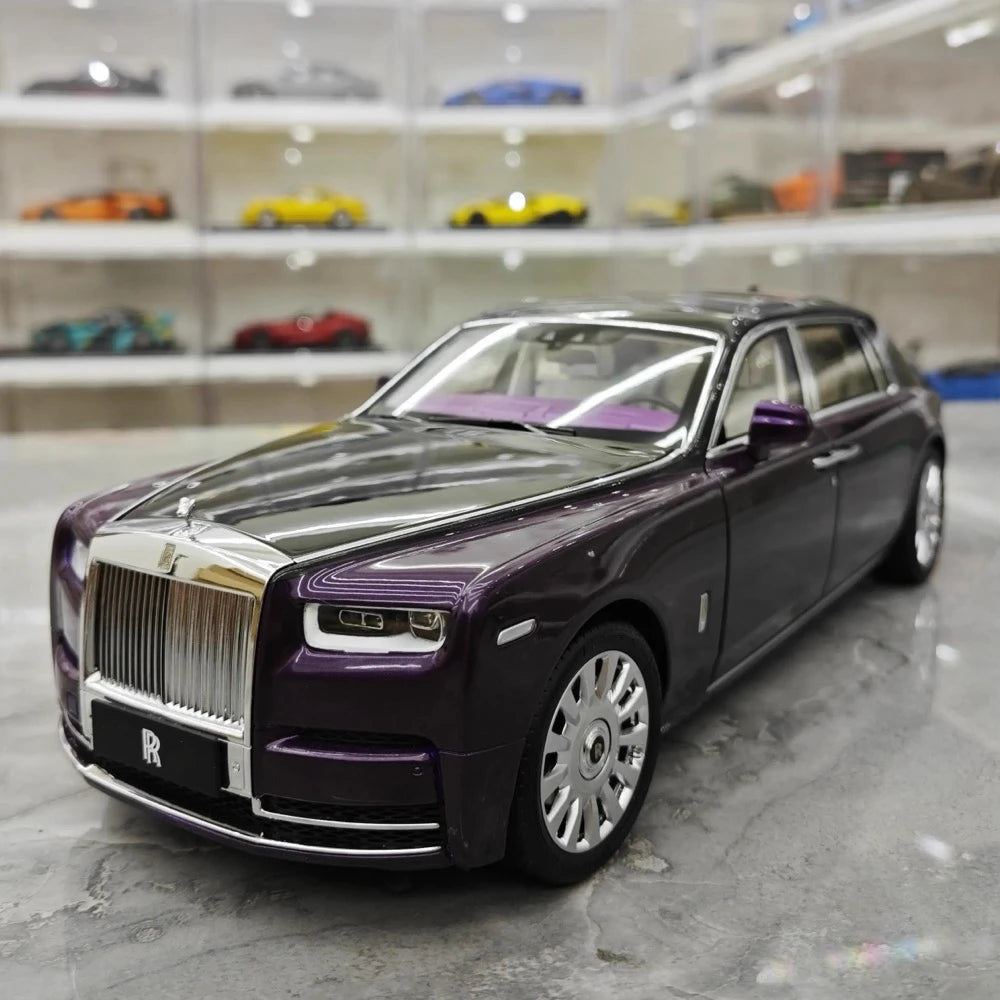 [OEM] 1:18 Rolls-Royce 2017 Phantom VIII EWB Purple & Black Model Car Die-Cast
