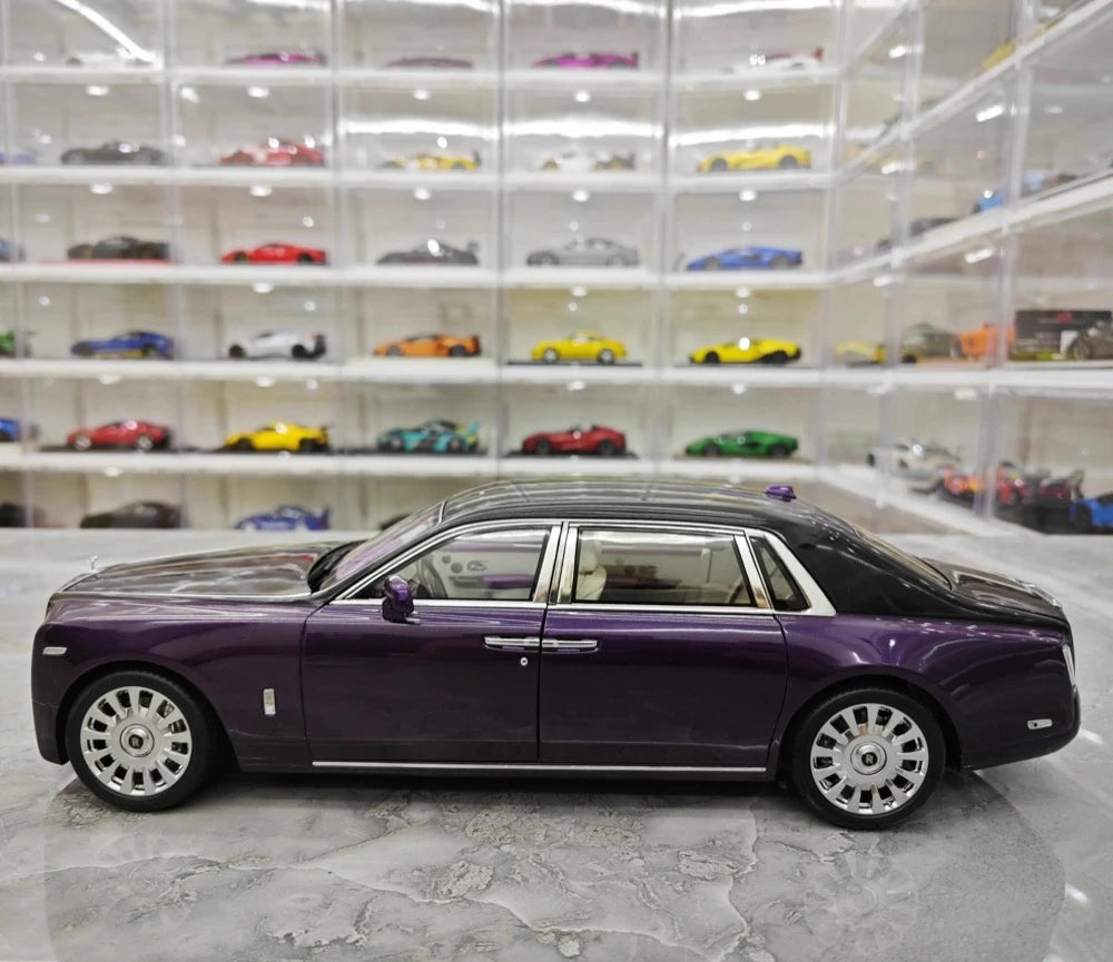 [OEM] 1:18 Rolls-Royce 2017 Phantom VIII EWB Purple & Black Model Car Die-Cast