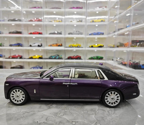 [OEM] 1:18 Rolls-Royce 2017 Phantom VIII EWB Purple & Black Model Car Die-Cast