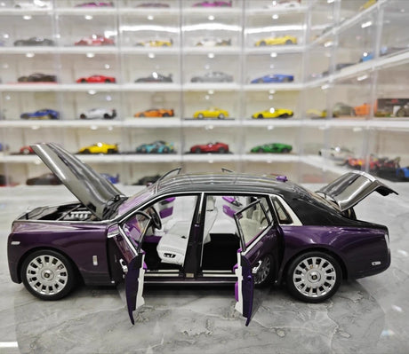 [OEM] 1:18 Rolls-Royce 2017 Phantom VIII EWB Purple & Black Model Car Die-Cast
