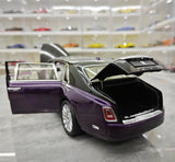 [OEM] 1:18 Rolls-Royce 2017 Phantom VIII EWB Purple & Black Model Car Die-Cast
