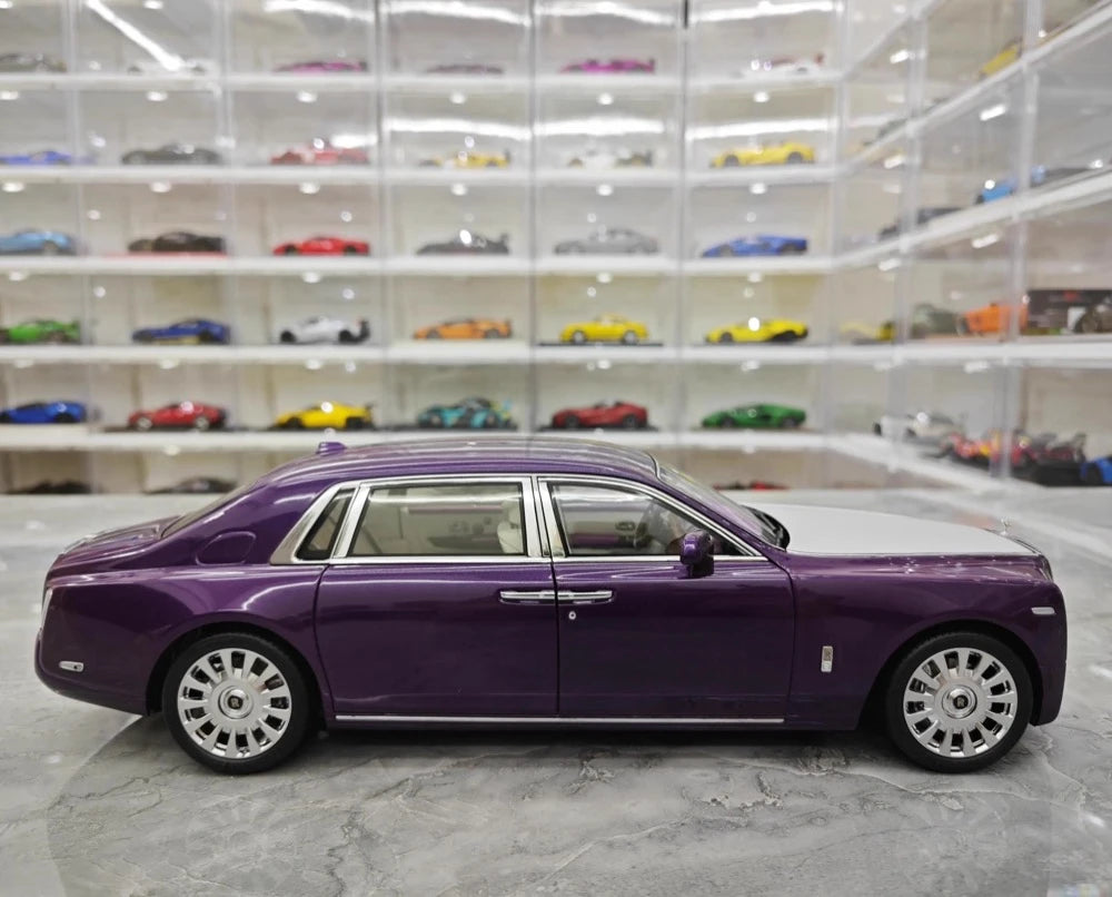 [OEM] 1:18 Rolls-Royce 2017 Phantom VIII EWB Purple & Silver Model Car Die-Cast