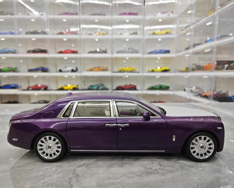 [OEM] 1:18 Rolls-Royce 2017 Phantom VIII EWB Purple & Silver Model Car Die-Cast