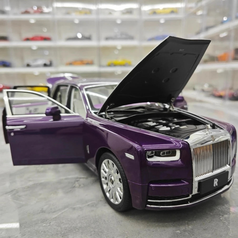 [OEM] 1:18 Rolls-Royce 2017 Phantom VIII EWB Purple & Silver Model Car Die-Cast