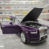 [OEM] 1:18 Rolls-Royce 2017 Phantom VIII EWB Purple & hopea pienoismalli Die-Cast