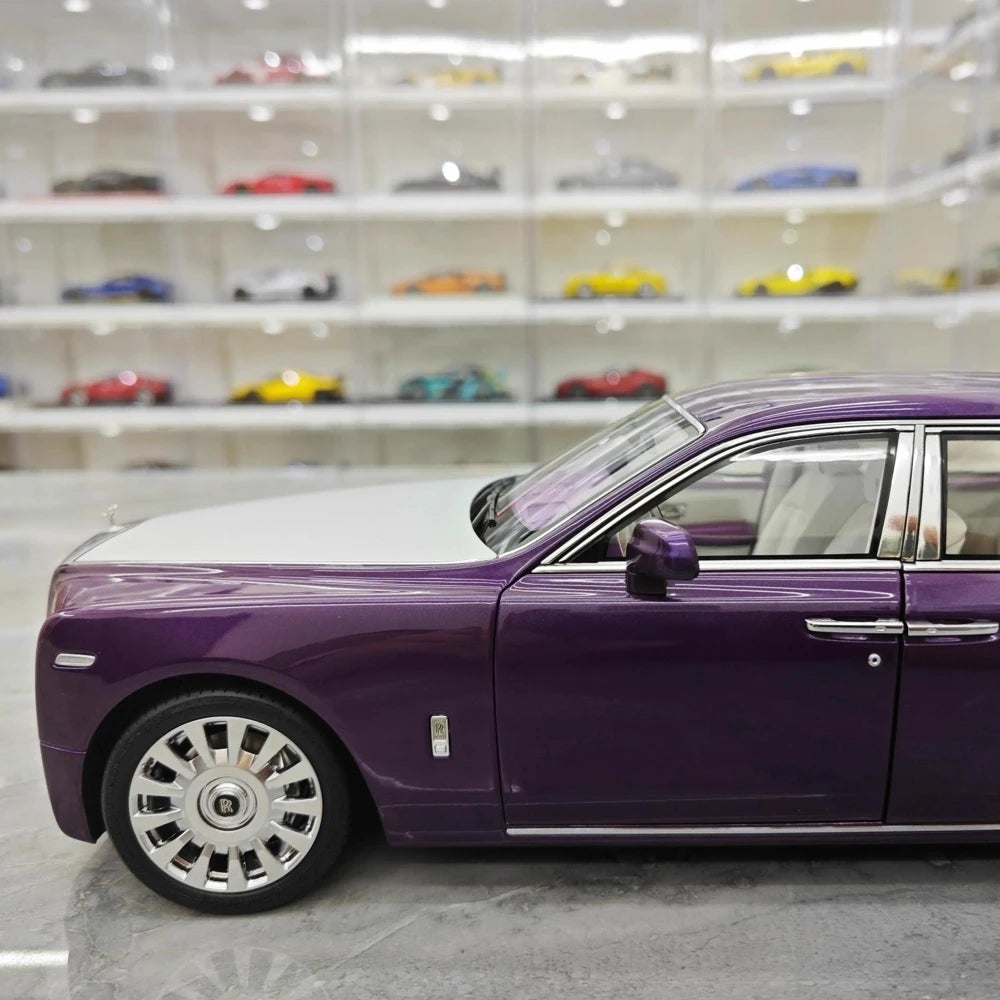 [OEM] 1:18 Rolls-Royce 2017 Phantom VIII EWB Purple & Silver Model Car Die-Cast