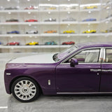 [OEM] 1:18 Rolls-Royce 2017 Phantom VIII EWB Purple & hopea pienoismalli Die-Cast