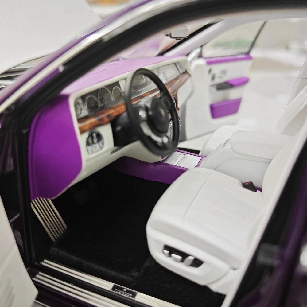 [OEM] 1:18 Rolls-Royce 2017 Phantom VIII EWB Purple & hopea pienoismalli Die-Cast