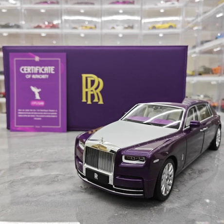 [OEM] 1:18 Rolls-Royce 2017 Phantom VIII EWB Purple & Silver Model Car Die-Cast