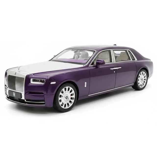 [OEM] 1:18 Rolls-Royce 2017 Phantom VIII EWB Purple & hopea pienoismalli Die-Cast