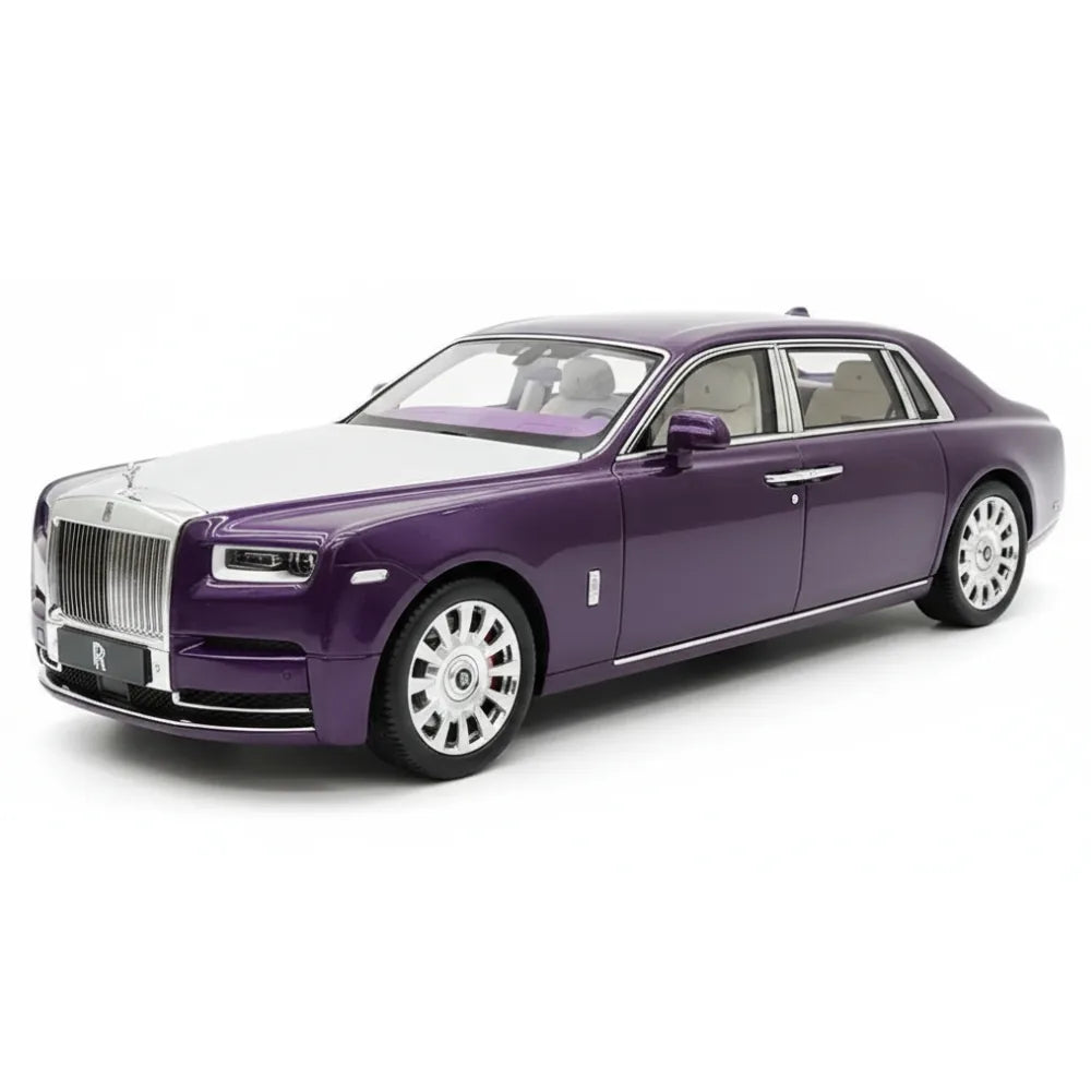 [OEM] 1:18 Rolls-Royce 2017 Phantom VIII EWB Purple & Silver Model Car Die-Cast