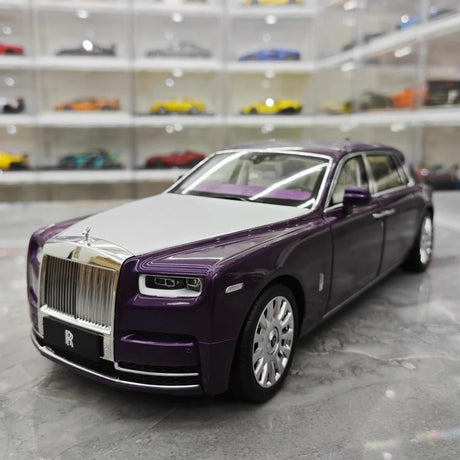 [OEM] 1:18 Rolls-Royce 2017 Phantom VIII EWB Purple & Silver Model Car Die-Cast