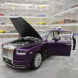 [OEM] 1:18 Rolls-Royce 2017 Phantom VIII EWB Purple & hopea pienoismalli Die-Cast
