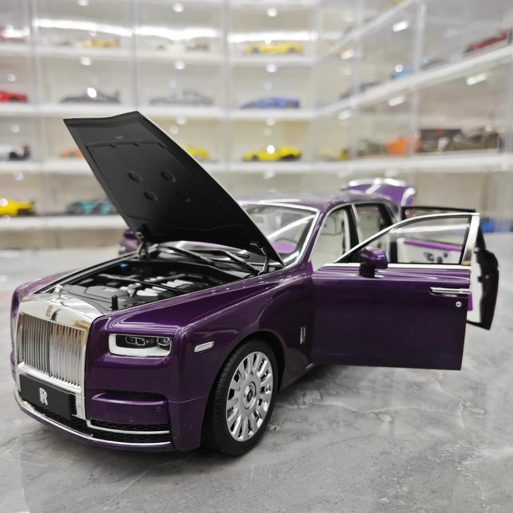 [OEM] 1:18 Rolls-Royce 2017 Phantom VIII EWB Purple & Silver Model Car Die-Cast
