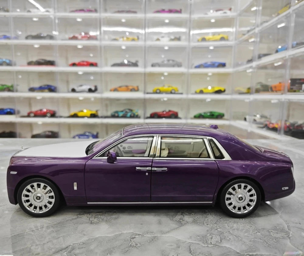 [OEM] 1:18 Rolls-Royce 2017 Phantom VIII EWB Purple & Silver Model Car Die-Cast