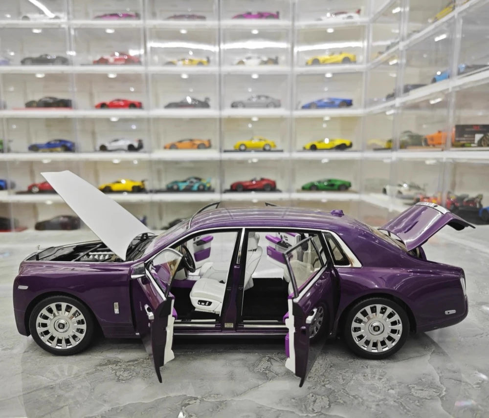 [OEM] 1:18 Rolls-Royce 2017 Phantom VIII EWB Purple & Silver Model Car Die-Cast