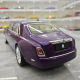 [OEM] 1:18 Rolls-Royce 2017 Phantom VIII EWB Purple & hopea pienoismalli Die-Cast