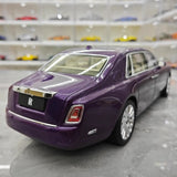 [OEM] 1:18 Rolls-Royce 2017 Phantom VIII EWB Purple & hopea pienoismalli Die-Cast