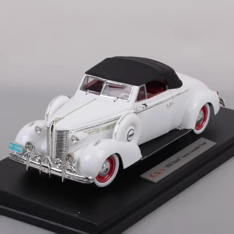 [OEM] 1:18 Buick 1938 Century Convertible Coupe White Model Car Die-Cast
