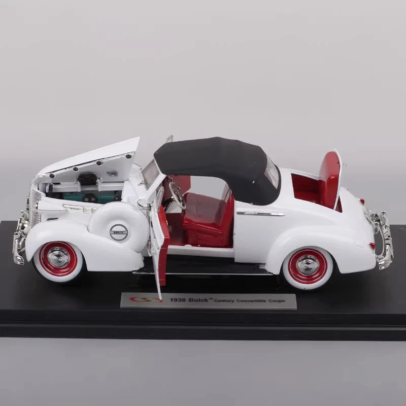 [OEM] 1:18 Buick 1938 Century Convertible Coupe White Model Car Die-Cast