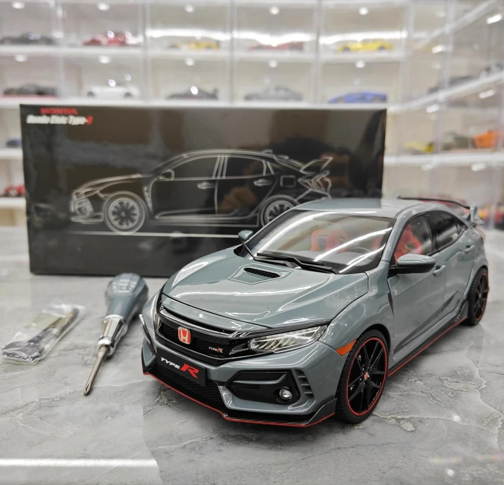 [OTTO] 1:18 Honda 2020 Civic Type R FK8 grigio modellino di auto resina