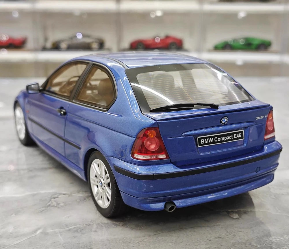 [OTTO] 1:18 BMW 2001 E46 318ti Compact Blue Model Car Resin