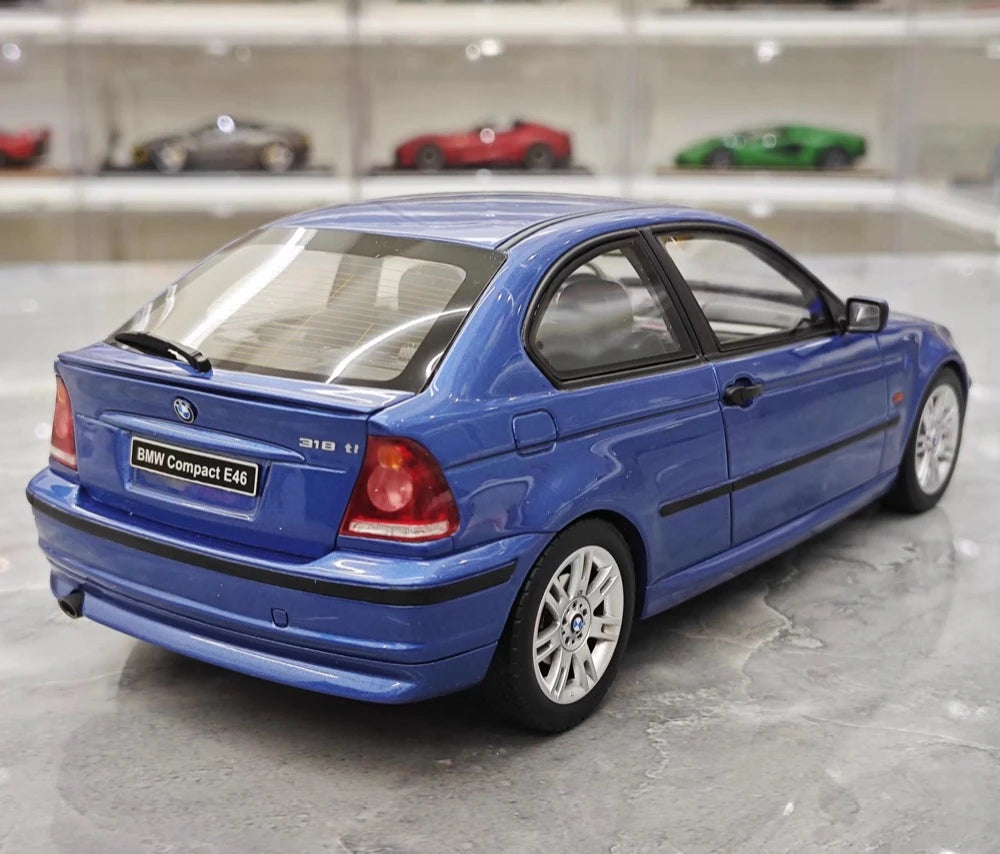 [OTTO] 1:18 BMW 2001 E46 318ti Compact Blue Model Car Resin