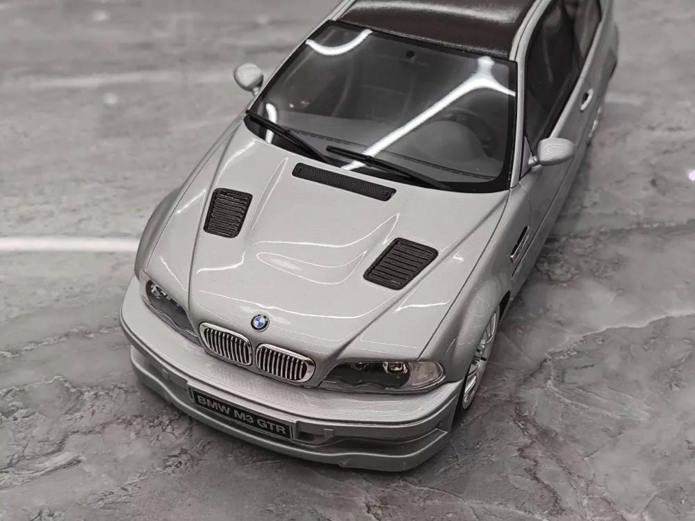 [OTTO] 1:18 BMW 2001 M3 E46 GTR Silver Model Car Resin
