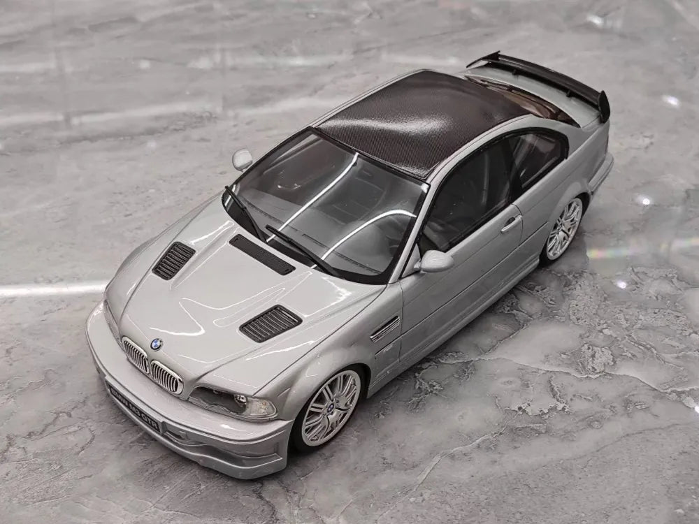 [OTTO] 1:18 BMW 2001 M3 E46 GTR Silver Model Car Resin