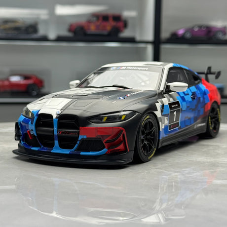BMW 2024 M4 GT4 #1 M Motorsport Livery 1:18 resin model car by OTTO - view 1