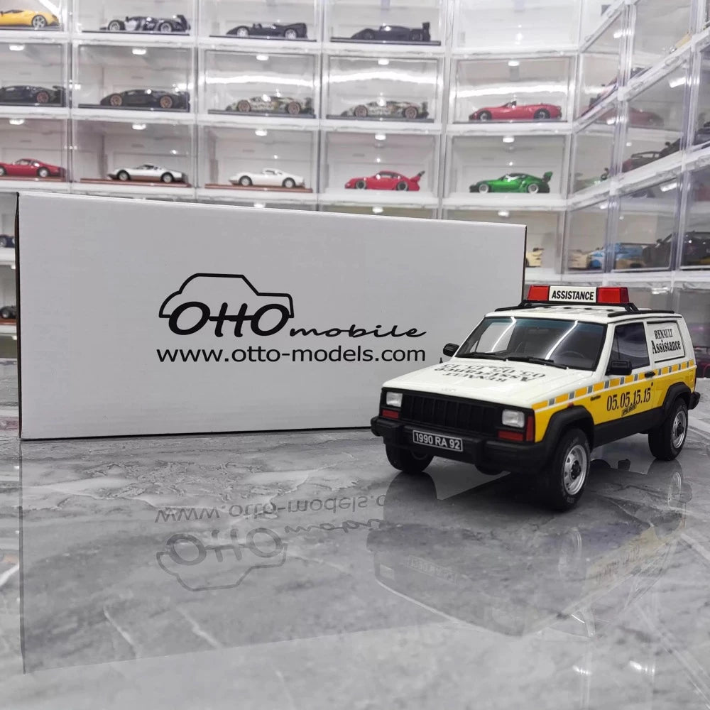 [OTTO] 1:18 Jeep 1990 Cherokee Renault Assistance Model Car Resin