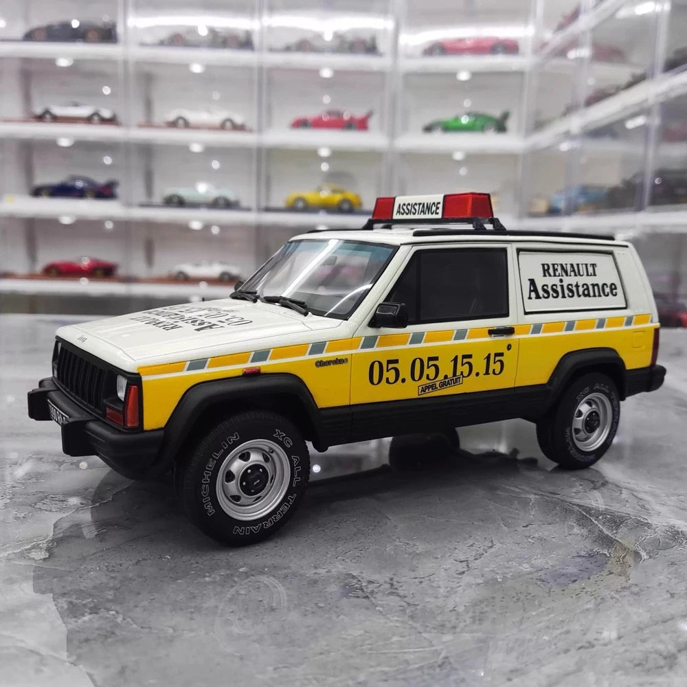 [OTTO] 1:18 Jeep 1990 Cherokee Renault Assistance Model Car Resin