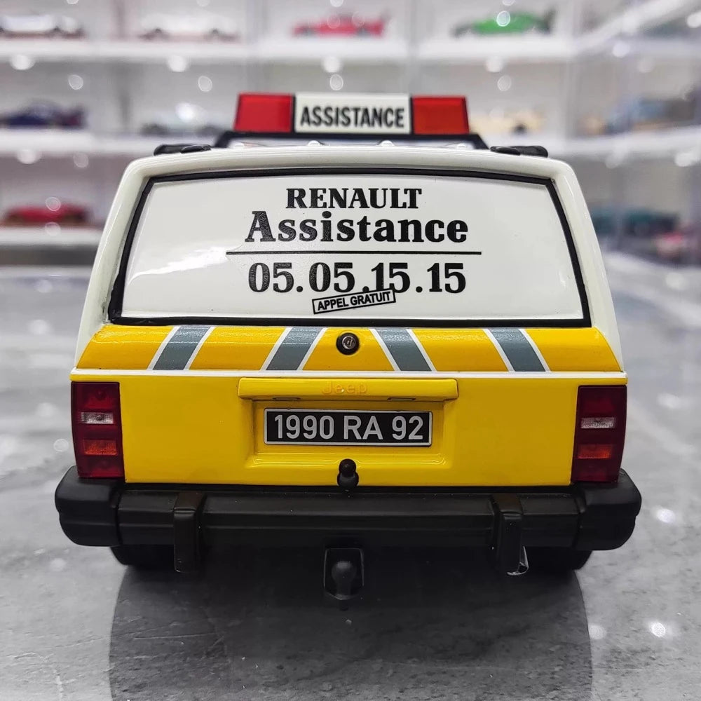 [OTTO] 1:18 Jeep 1990 Cherokee Renault Assistance Model Car Resin