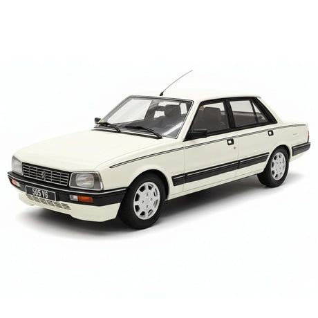 [OTTO] 1:18 Peugeot 1989 505 V6 White Model Car Resin