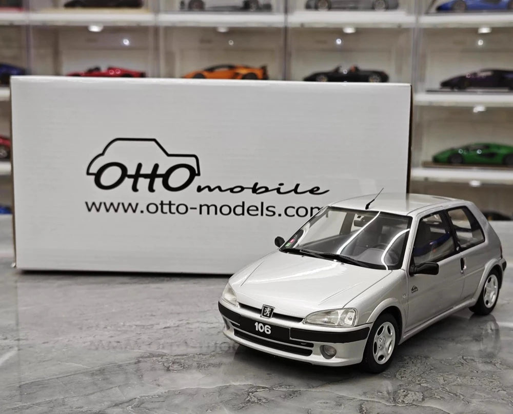 [OTTO] 1:18 Peugeot 1995 106 Silver Model Car Resin