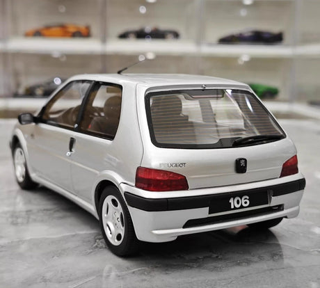[OTTO] 1:18 Peugeot 1995 106 Silver Model Car Resin