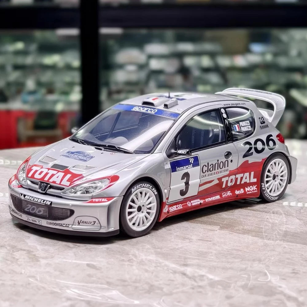 [OTTO] 1:18 Peugeot 2002 206 WRC Panizzi #3 Model Car Resin / Closed Body