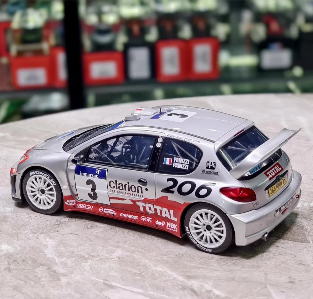 [OTTO] 1:18 Peugeot 2002 206 WRC Panizzi #3 Model Car Resin / Closed Body