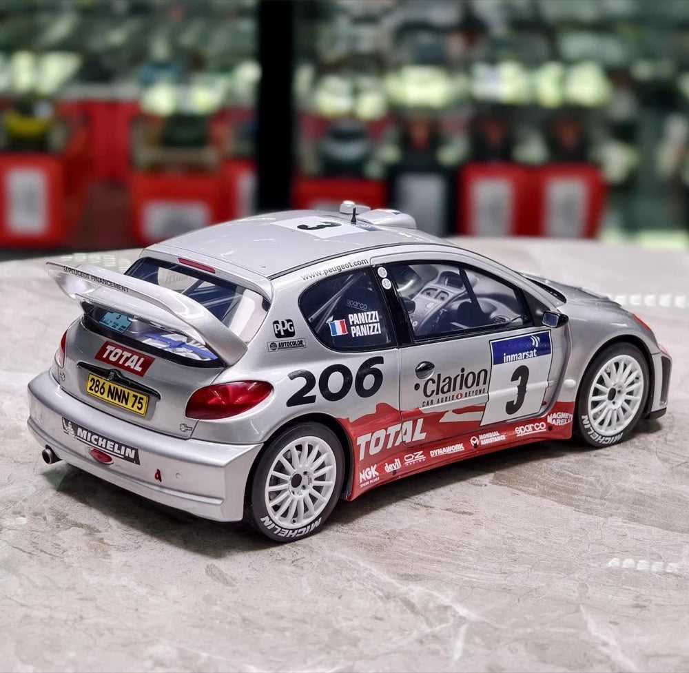 [OTTO] 1:18 Peugeot 2002 206 WRC Panizzi #3 Model Car Resin / Closed Body