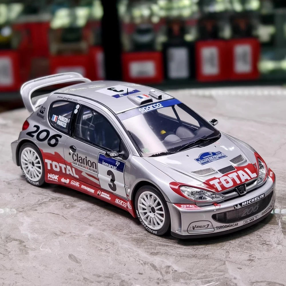 [OTTO] 1:18 Peugeot 2002 206 WRC Panizzi #3 Model Car Resin / Closed Body