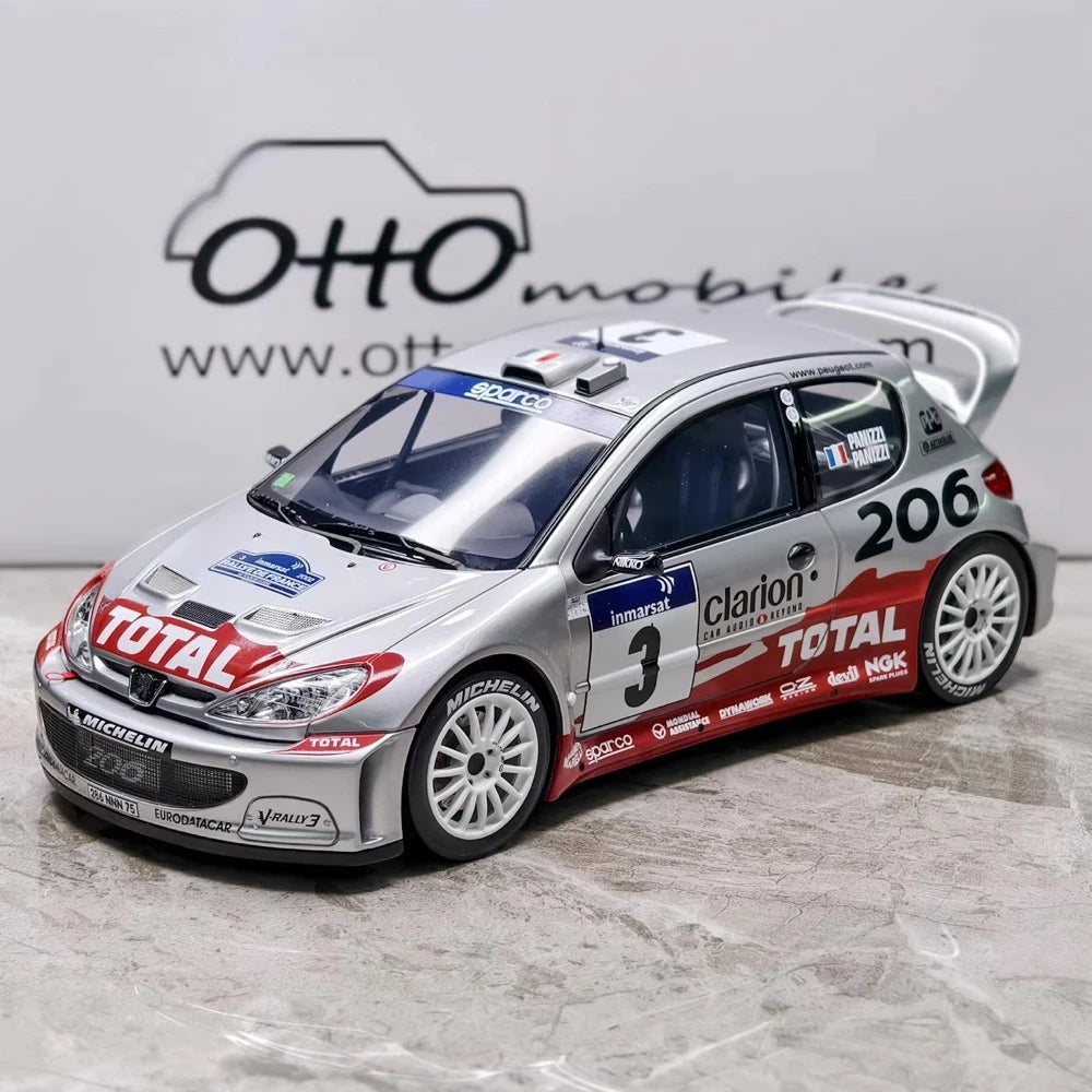 [OTTO] 1:18 Peugeot 2002 206 WRC Panizzi #3 Model Car Resin / Closed Body