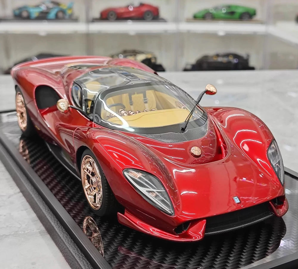 [Peako] 1:18 De Tomaso 2019 P72 Red Model Car Resin