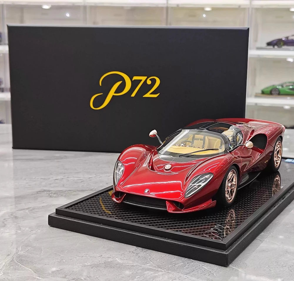 [Peako] 1:18 De Tomaso 2019 P72 Red Model Car Resin