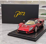 [Peako] 1:18 De Tomaso 2019 P72 Red Model Car Resin
