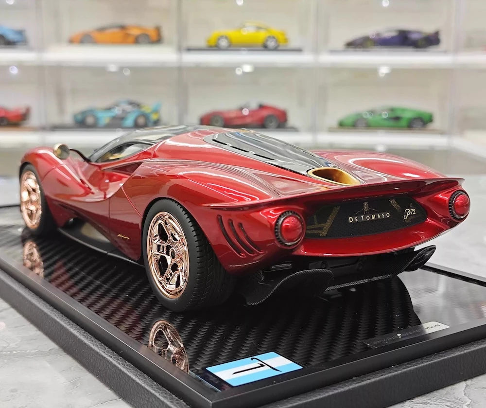 [Peako] 1:18 De Tomaso 2019 P72 Red Model Car Resin