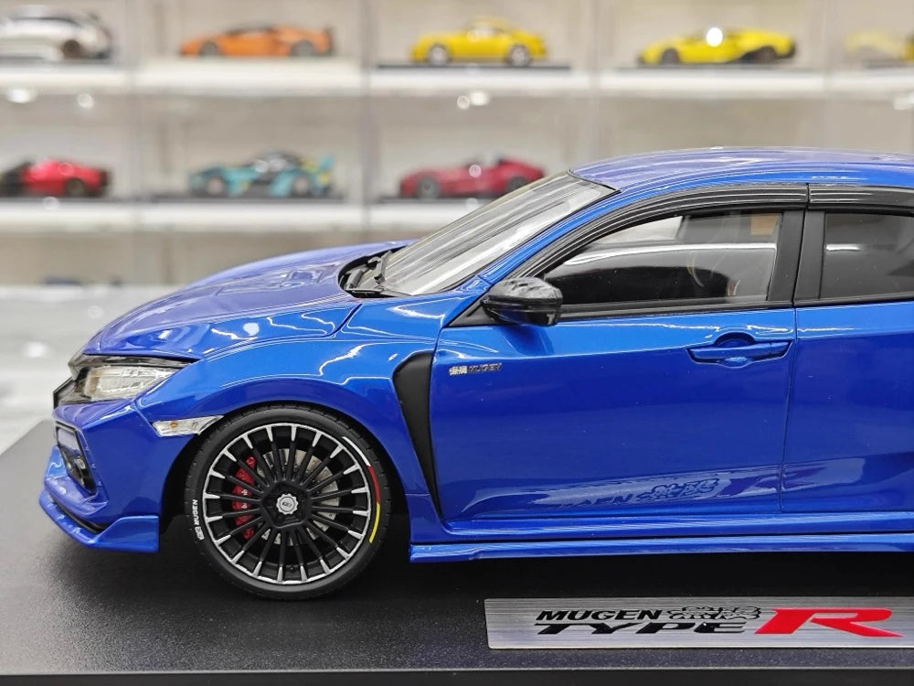 [POP RACE] Honda 1:18 2020 Mugen Civic FK8 Type R Blue Model Car Resin