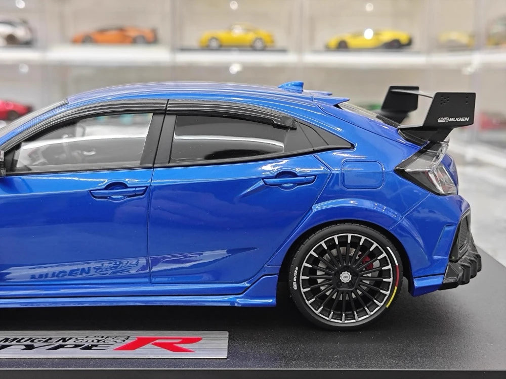 [POP RACE] Honda 1:18 2020 Mugen Civic FK8 Type R Blue Model Car Resin