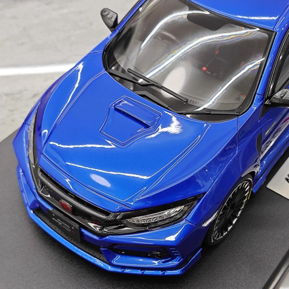 [POP RACE] Honda 1:18 2020 Mugen Civic FK8 Type R Blue Model Car Resin